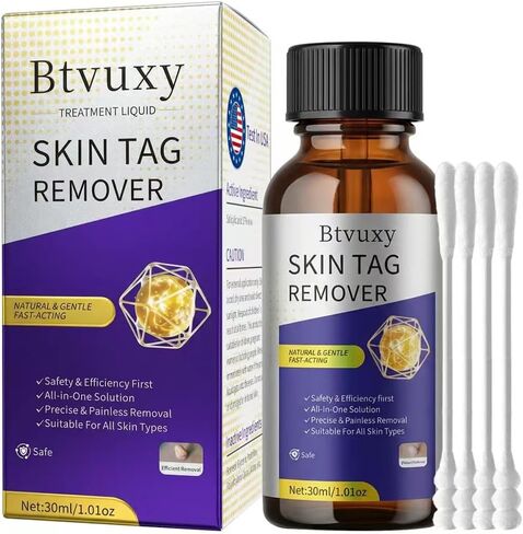 Fast-Acting Skin Tag Remover with Salicylic Acid, with a Precision Brush, Natural & Advanced Formula, Mild & Non irritating, Suitable for All Skin Types, Efficiently & Painless Remover Tags, 30ml in Saudi Arabia