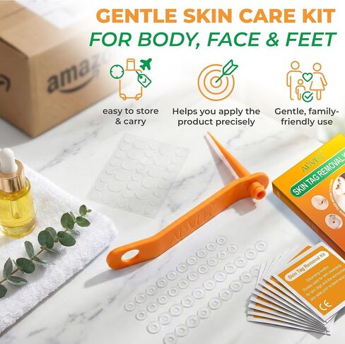 Premium Skin-Care Patch Kit – Gentle Foot & Face Care Set with Soft Patches, Comfort Bands & Stick Applicator for Men, Women & Kids Orange in Saudi Arabia