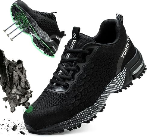 Steel Toe Shoes for Men Women Comfortable Safety Shoes Lightweight Steel Toe Sneakers Slip Resistant Indestructable Construction Work Shoes in Saudi Arabia
