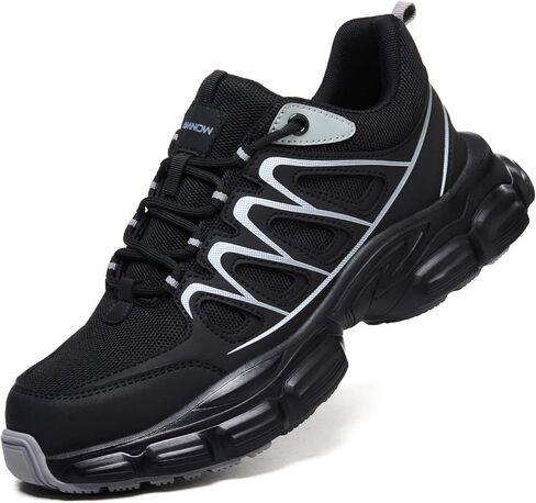 Steel Toe Shoes for Men - Lightweight Non Slip Work Shoes Women - Comfortable with Kevlar Midsole Safety Sneakers for Construction Warehouses Factories in Kuwait