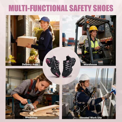 Steel Toe Shoes for Men - Lightweight Non Slip Work Shoes Women - Comfortable with Kevlar Midsole Safety Sneakers for Construction Warehouses Factories in Kuwait