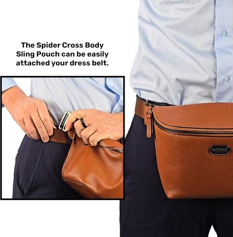 Spider Holster - Premium Leather Camera Travel Sling Bag - Includes Body Strap and Can Be Attached to Any Belt - Fashionable Photography Pouch - Brown in Saudi Arabia
