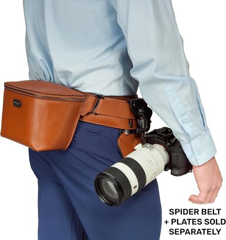 Spider Holster - Premium Leather Camera Travel Sling Bag - Includes Body Strap and Can Be Attached to Any Belt - Fashionable Photography Pouch - Brown in Saudi Arabia