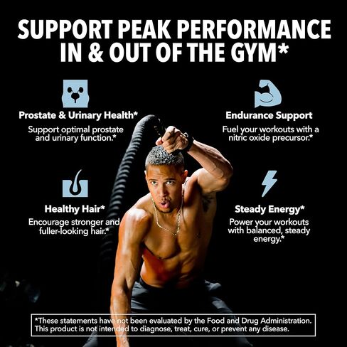 Saw Palmetto with Nettle & Pumpkin + L-Arginine with L-Citrulline Supplement Bundle for Men - Prostate Health & Nitric Oxide Production Bundle for Active Male Health - 60 Servings of Each in Saudi Arabia