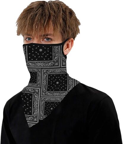Face Mask Neck Gaiter Shield Scarf Bandana Face Mask Seamless UV Protection and Windproof Hanging Ears Face Mask for Men Women Motorcycle Cycling Riding Skiing Party（Broken flower-4） in Saudi Arabia