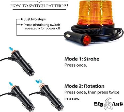 LED Strobe Light, Big Ant Amber 48 LED Warning Lights Safety Flashing Strobe Lights with Magnetic for Most Vehicle Trucks Cars, Law Enforcement Emergency Hazard Beacon Caution Warning Snow Plow in Kuwait