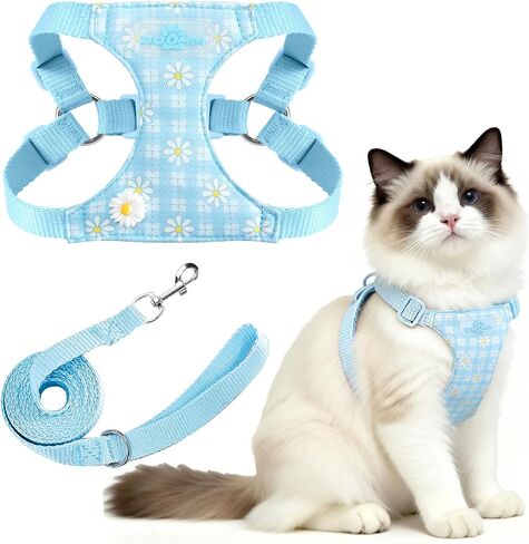 PETCARE Cute Small Dog Harness and Leash Set Purple Floral Daisy Puppy Harness Vest Adjustable Step in Spring Summer Soft Mesh Flower Girl Dog Harnesses for Chihuahua Yorkie Pomeranian Shih Tzu, XS in Kuwait