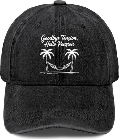 Retirement Goodbye Tension Hello Pension Tropical Getaway Hats for Mens Cool in Kuwait
