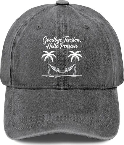 Retirement Goodbye Tension Hello Pension Tropical Getaway Hats for Mens Cool in Kuwait