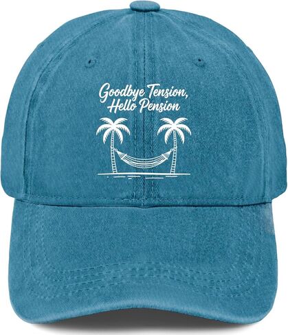 Retirement Goodbye Tension Hello Pension Tropical Getaway Hats for Mens Cool in Kuwait