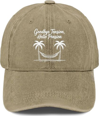 Retirement Goodbye Tension Hello Pension Tropical Getaway Hats for Mens Cool in Kuwait