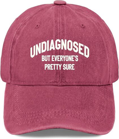 Undiagnosed But Everyone's Pretty Sure Hats for Women Funny Washed Distressed in Kuwait