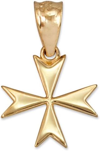 10K Yellow Gold Tiny Maltese Cross Charm Pendant in Saudi Arabia