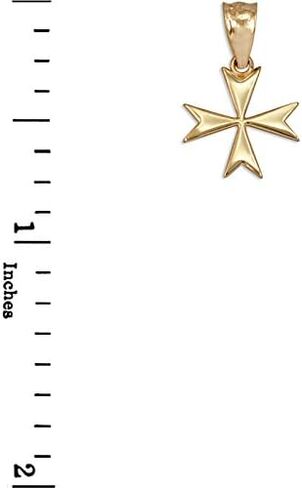 10K Yellow Gold Tiny Maltese Cross Charm Pendant in Saudi Arabia