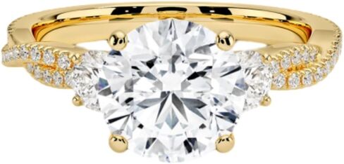 1CT-5CT جولة قطع سوليتير خاتم الزواج صغير الملتوية عرقوب اليدوية خاتم الخطوبة للنساء الذكرى السنوية وعد الهدايا لها مويسانيتي in Kuwait