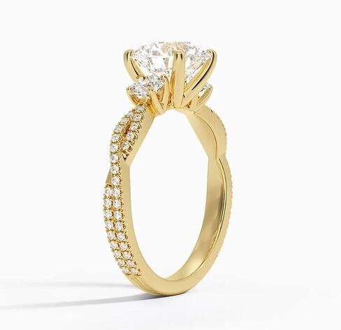 1CT-5CT جولة قطع سوليتير خاتم الزواج صغير الملتوية عرقوب اليدوية خاتم الخطوبة للنساء الذكرى السنوية وعد الهدايا لها مويسانيتي in Kuwait