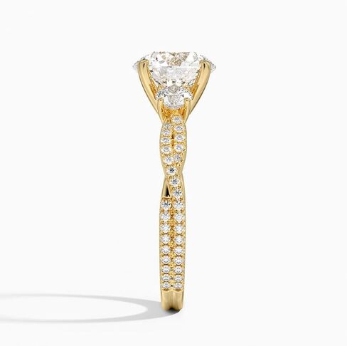 1CT-5CT جولة قطع سوليتير خاتم الزواج صغير الملتوية عرقوب اليدوية خاتم الخطوبة للنساء الذكرى السنوية وعد الهدايا لها مويسانيتي in Kuwait
