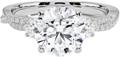 1CT-5CT جولة قطع سوليتير خاتم الزواج صغير الملتوية عرقوب اليدوية خاتم الخطوبة للنساء الذكرى السنوية وعد الهدايا لها مويسانيتي in Kuwait