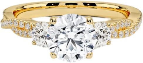 1CT-5CT جولة قطع سوليتير خاتم الزواج صغير الملتوية عرقوب اليدوية خاتم الخطوبة للنساء الذكرى السنوية وعد الهدايا لها مويسانيتي in Kuwait