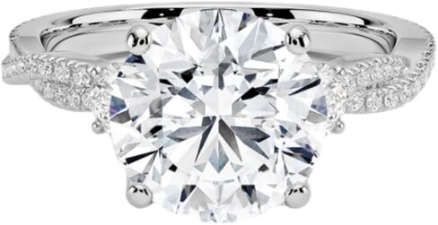 1CT-5CT جولة قطع سوليتير خاتم الزواج صغير الملتوية عرقوب اليدوية خاتم الخطوبة للنساء الذكرى السنوية وعد الهدايا لها مويسانيتي in Kuwait