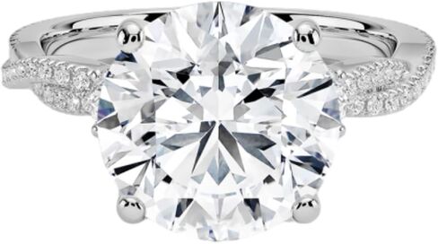1CT-5CT جولة قطع سوليتير خاتم الزواج صغير الملتوية عرقوب اليدوية خاتم الخطوبة للنساء الذكرى السنوية وعد الهدايا لها مويسانيتي in Kuwait