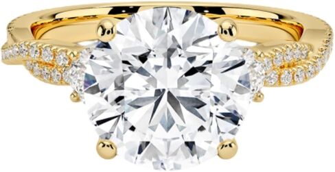 1CT-5CT جولة قطع سوليتير خاتم الزواج صغير الملتوية عرقوب اليدوية خاتم الخطوبة للنساء الذكرى السنوية وعد الهدايا لها مويسانيتي in Kuwait