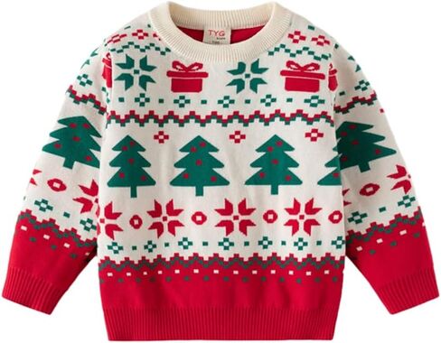 Toddler Boy Girls Ugly Christmas Sweater Knit Cute Christmas Sweater Kids Xmas Pullover Sweater Tops 2-9 Years in Kuwait