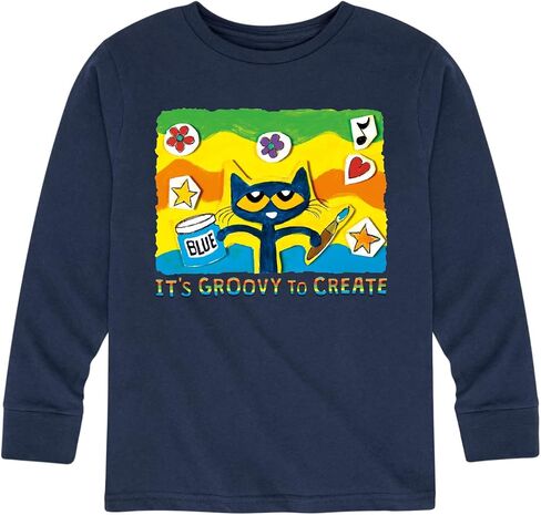 Pete the Cat - Top Secret Explore Your Imagination - تي شيرت برسومات بأكمام طويلة للأطفال والشباب in Kuwait