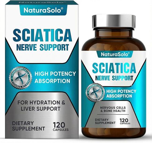Sciatic Nerve & Neuropathy Support - Nerve Savior for Neuropathy and Sciatica & Peripheral Neuropathy – 120 Capsules Featuring ALA 300mg + B Vitamins, Helps Soothe Nerve Discomfort Naturally in Kuwait