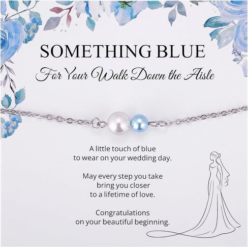 Ralukiia Something Blue Anklet for Bride, Walk Down the Aisle Anklet, Wedding Day Foot Jewelry, Something Blue Wedding Gifts for Bride, Bridal Ankle Bracelet, Bridal Shower Gift in Kuwait