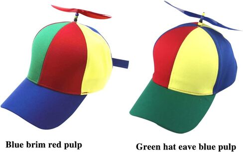 2Pack Adult Baseball Cap, Detachable Rainbow Propeller Hat, Sun Visor Helicopter Top Hat,with 4 Replaceable Bamboo Dragonflies in Saudi Arabia