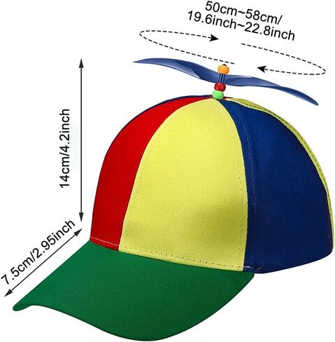 2Pack Adult Baseball Cap, Detachable Rainbow Propeller Hat, Sun Visor Helicopter Top Hat,with 4 Replaceable Bamboo Dragonflies in Saudi Arabia