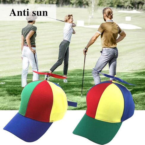 2Pack Adult Baseball Cap, Detachable Rainbow Propeller Hat, Sun Visor Helicopter Top Hat,with 4 Replaceable Bamboo Dragonflies in Saudi Arabia
