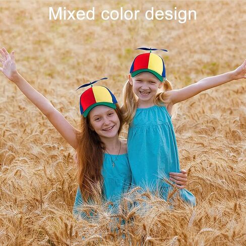 2Pack Adult Baseball Cap, Detachable Rainbow Propeller Hat, Sun Visor Helicopter Top Hat,with 4 Replaceable Bamboo Dragonflies in Saudi Arabia