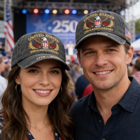 250th Anniversary USA Hat, America 250 Cap, Adjustable Cotton Embroidered Baseball Cap for Men Women in Saudi Arabia