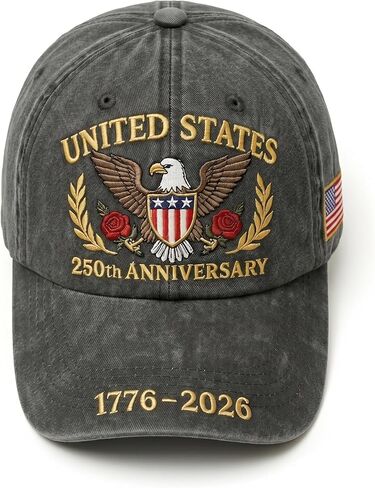 250th Anniversary USA Hat, America 250 Cap, Adjustable Cotton Embroidered Baseball Cap for Men Women in Saudi Arabia