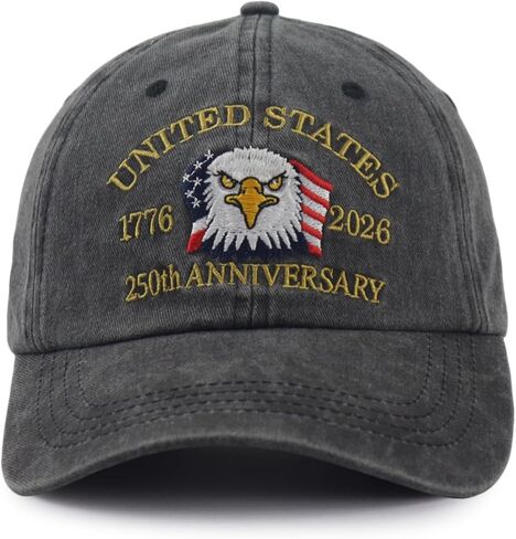 United States 250th Anniversary Hat for Men Women, Adjustable Cotton Embroidered 1776-2026 USA America Flag Baseball Cap in Saudi Arabia