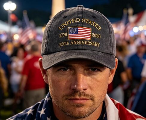United States 250th Anniversary Hat for Men Women, Adjustable Cotton Embroidered 1776-2026 USA America Flag Baseball Cap in Kuwait