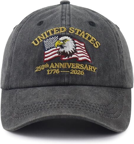 United States 250th Anniversary Hat for Men Women, Adjustable Cotton Embroidered 1776-2026 USA America Flag Baseball Cap in Kuwait