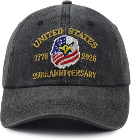 United States 250th Anniversary Hat for Men Women, Adjustable Cotton Embroidered 1776-2026 USA America Flag Baseball Cap in Kuwait