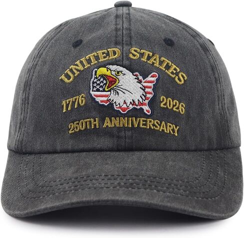 United States 250th Anniversary Hat for Men Women, Adjustable Cotton Embroidered 1776-2026 USA America Flag Baseball Cap in Kuwait