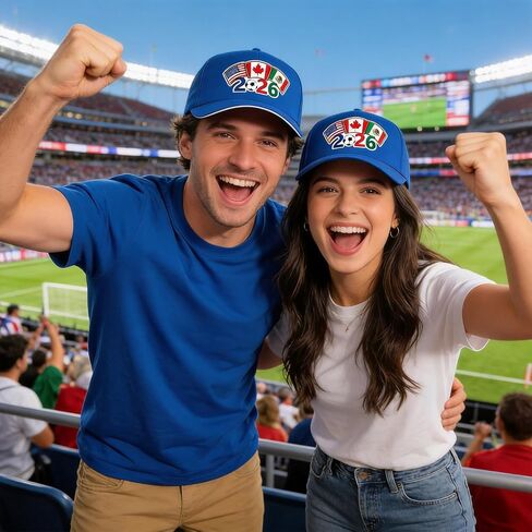 Soccer Sports Hat - Adjustable Size Baseball Cap Football Team Gifts Accessories Decorations for Men Women Running Workouts and Outdoor Activities Casual Daily Outfits（Blue） in Saudi Arabia