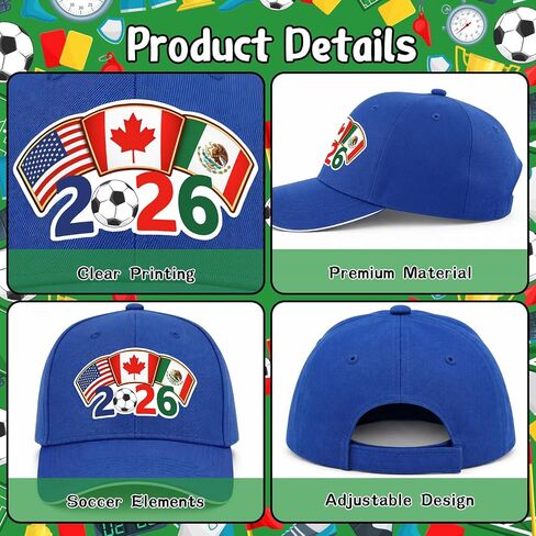 Soccer Sports Hat - Adjustable Size Baseball Cap Football Team Gifts Accessories Decorations for Men Women Running Workouts and Outdoor Activities Casual Daily Outfits（Blue） in Saudi Arabia