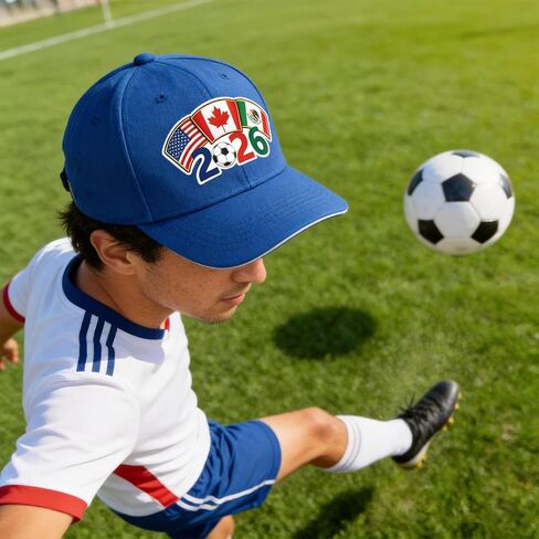 Soccer Sports Hat - Adjustable Size Baseball Cap Football Team Gifts Accessories Decorations for Men Women Running Workouts and Outdoor Activities Casual Daily Outfits（Blue） in Saudi Arabia