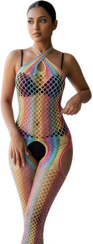 Rainbow Mesh Bodysuit for Women. An exquisite rainbow mesh bodysuit is the epitome of sophisticated sexuality in Saudi Arabia