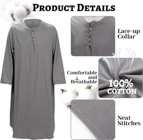 Forwe 5Pcs Wizard Costume for Adults, Grey Wizard Robe, Hat, Wig, Beard and Waist Rope, Halloween Cosplay Costumes For Men in Saudi Arabia