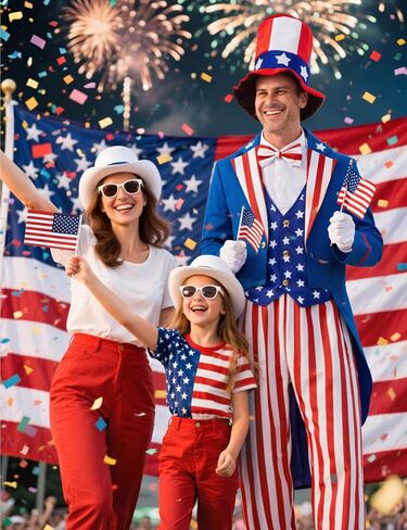 Uncle Sam Costume Adult Men American 9PCS Deluxe Independence Day Suit 4th of July Outfits Patriotic Cosplay in Saudi Arabia
