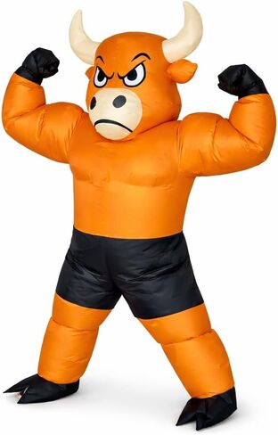 Adult Inflatable Bull Costume Blow Up Full Body Funny Bull Party Halloween Suit in Saudi Arabia