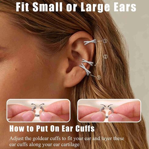 12PCS 14K Gold Plated Ear Cuff Earrings for Women Non Piercing Adjustable Ears Clip on Cartilage Earring Stack Dainty Fake Piercings Non Tarnish Helix Wrap Earrings Set Trendy Jewelry in Kuwait