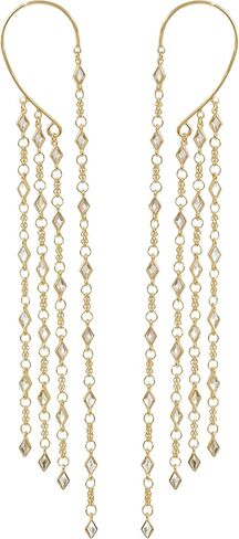 Zirconia Fringe Earcuff Ear Wrap 14K Yellow/White Gold Plated Hypoallergenic Statement Jewelry Gift for Women in Saudi Arabia